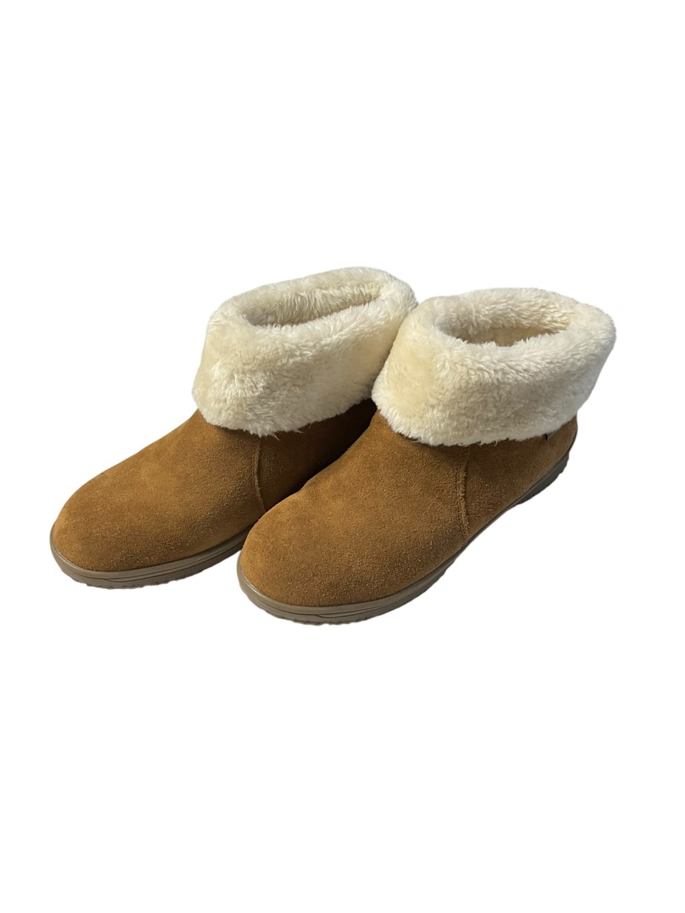 Minnetonka women’s chestnut suede  ankle boots cozy winter size 9